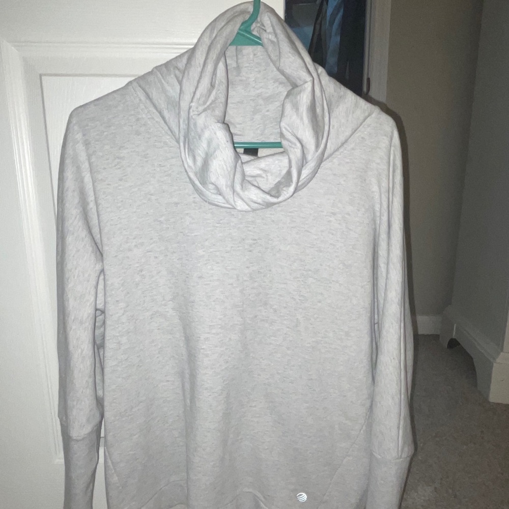 Athletic cowl neck pullover
